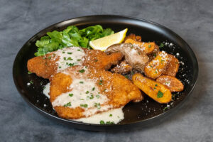 A photo of Crispy Lemon Chicken with Arugula